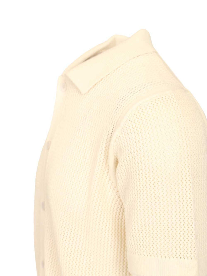 Maison KitsunÉ Short-Sleeved Cardigan Knitwear - Bianco | f524be056b2c42d39f1b6a3ac17dc899b31f59ae