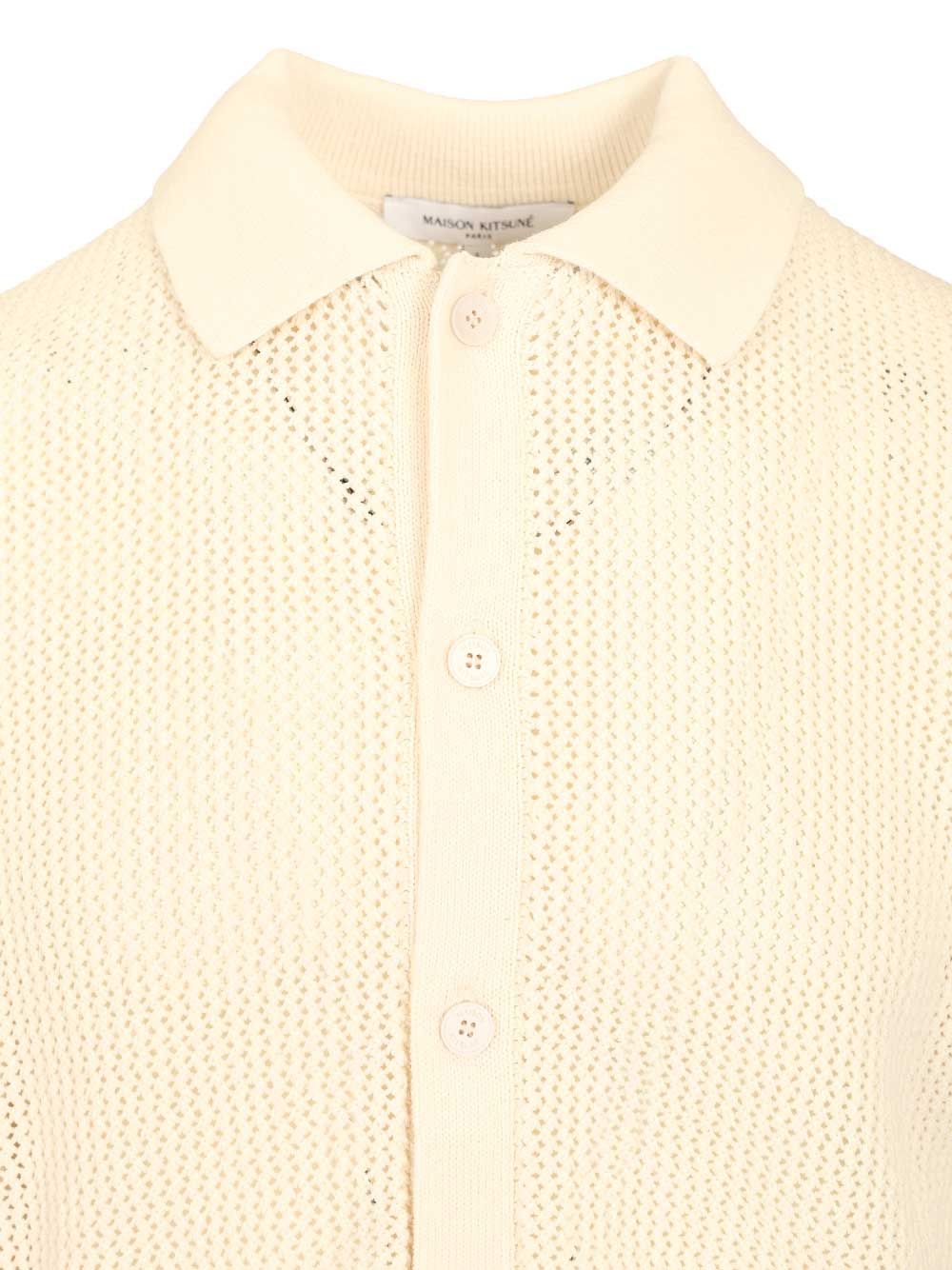 Maison KitsunÉ Short-Sleeved Cardigan Knitwear - Bianco | 007c1ef4d604860cce7502c88d9214c2bd1fa7bd