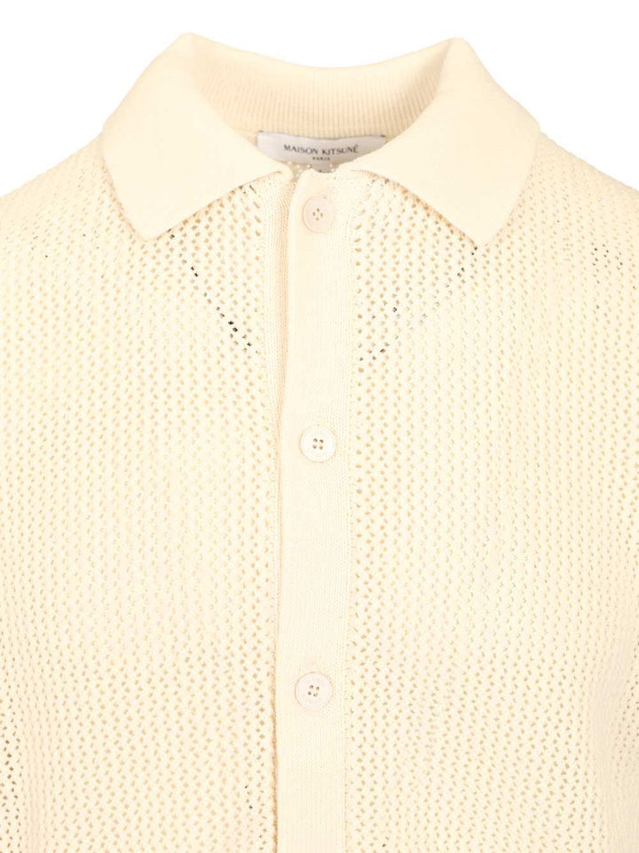 Maison KitsunÉ Short-Sleeved Cardigan Knitwear - Bianco | 007c1ef4d604860cce7502c88d9214c2bd1fa7bd