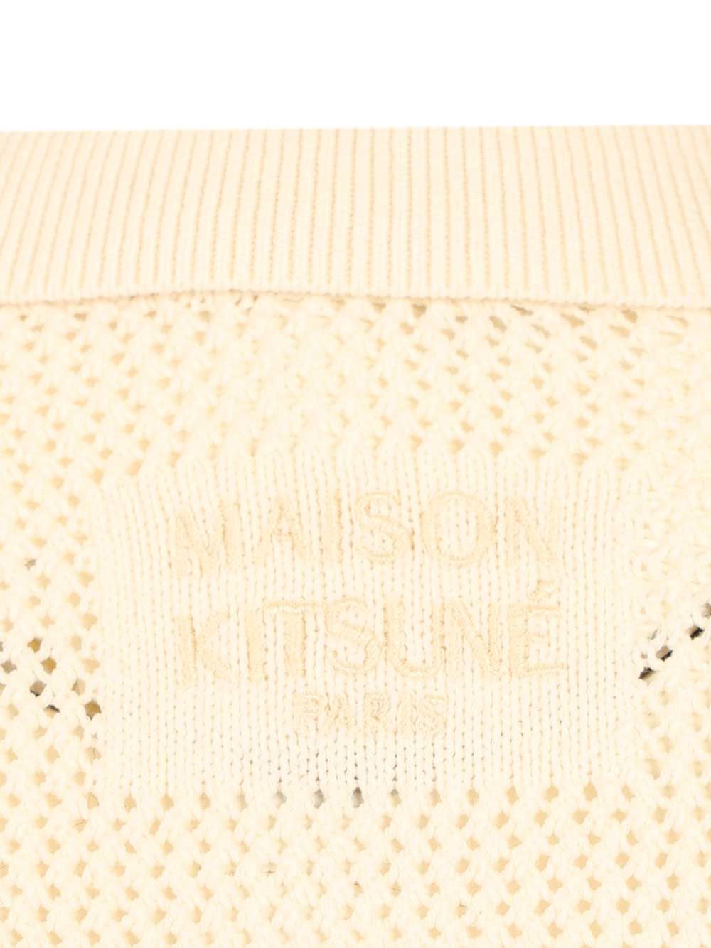 Maison KitsunÉ Short-Sleeved Cardigan Knitwear - Bianco | ee3d791f7e964dff1be452947c068bf21a7a0853