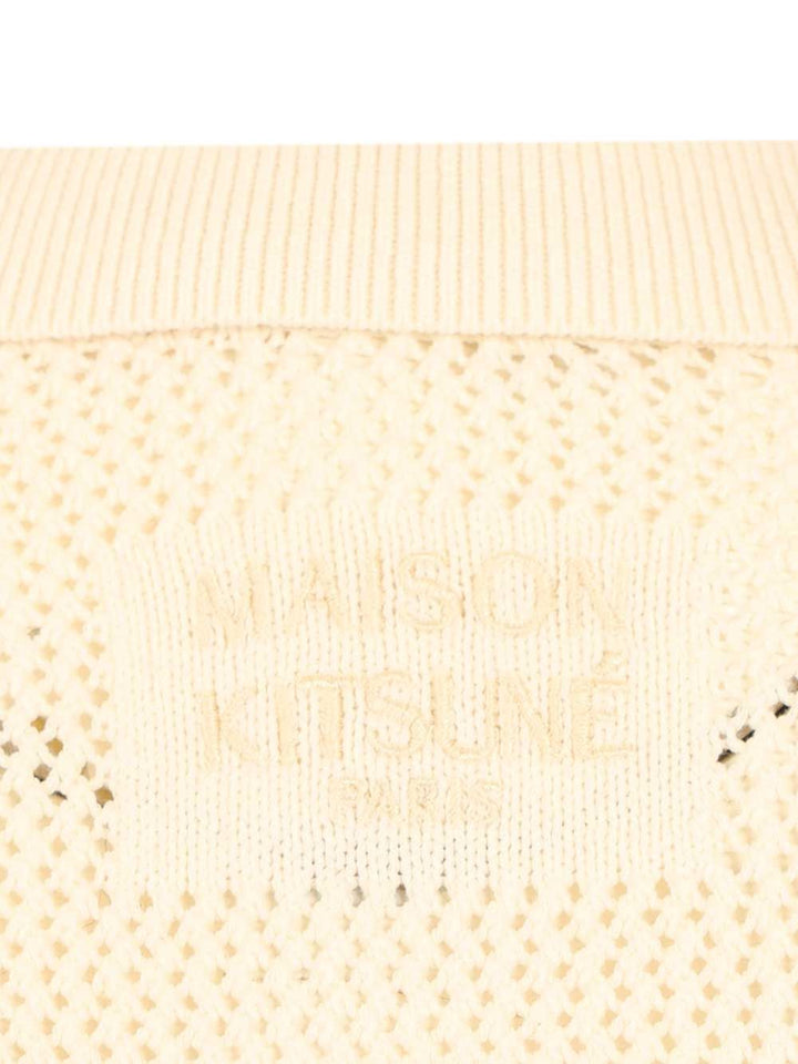 Maison KitsunÉ Short-Sleeved Cardigan Knitwear - Bianco | ee3d791f7e964dff1be452947c068bf21a7a0853