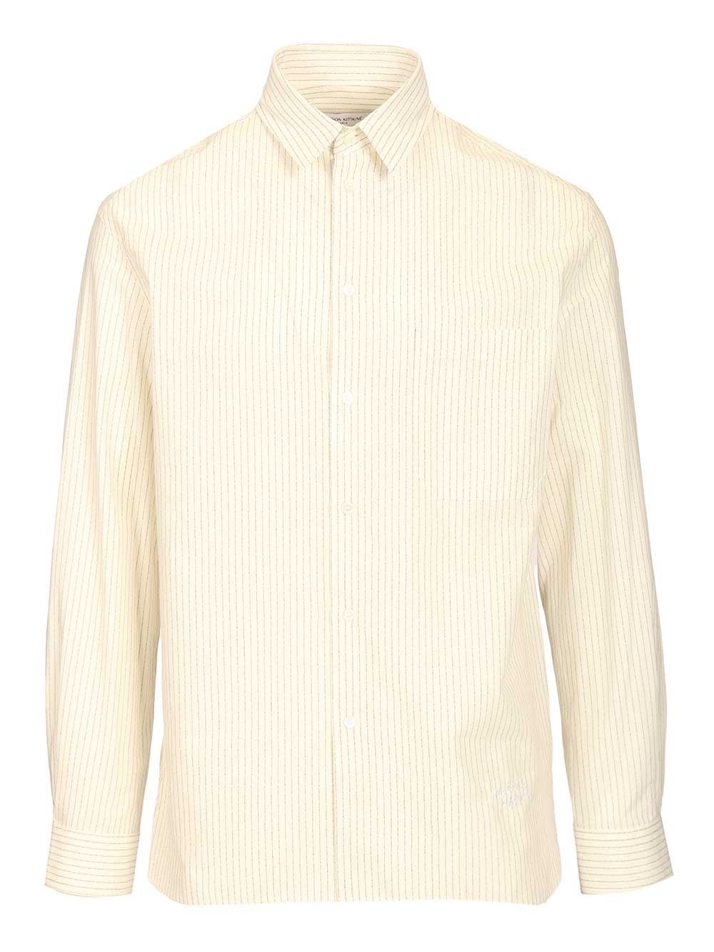 Maison KitsunÉ Striped Oversize Shirt Shirts - Bianco | 7289878d2abc51263cf4056ebf2a9421aae6994f