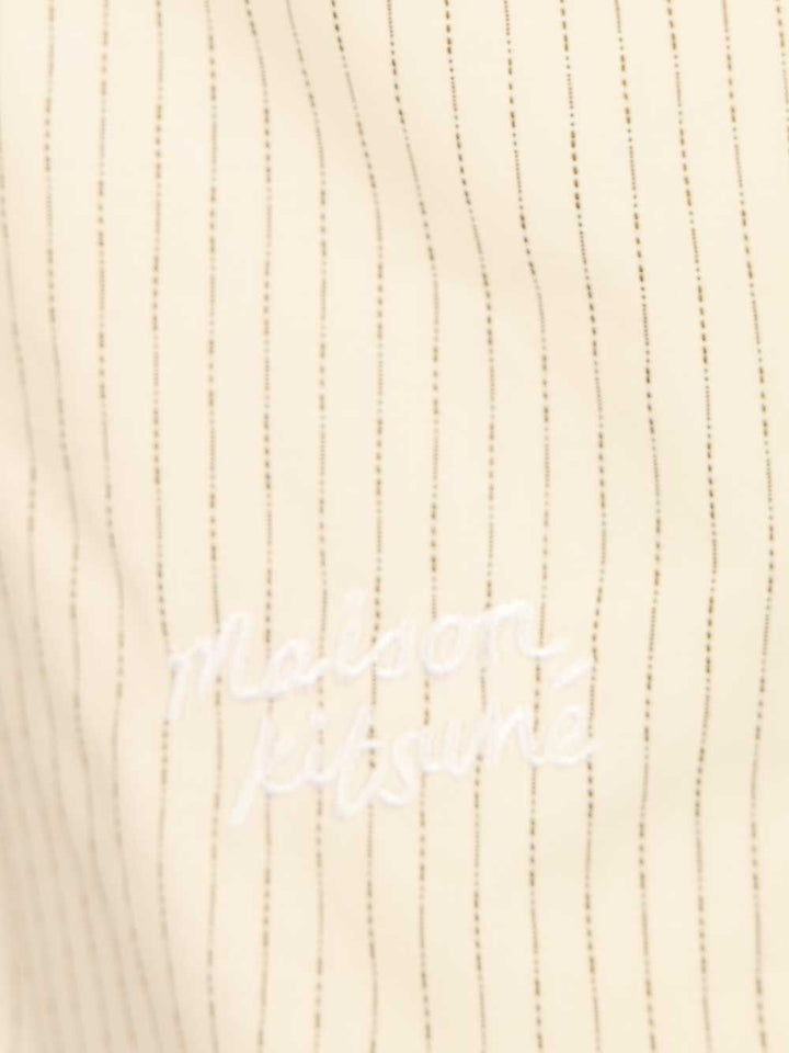 Maison KitsunÉ Striped Oversize Shirt Shirts - Bianco | 810579836fe2f1b7306a6a8964763b232ce84b8f