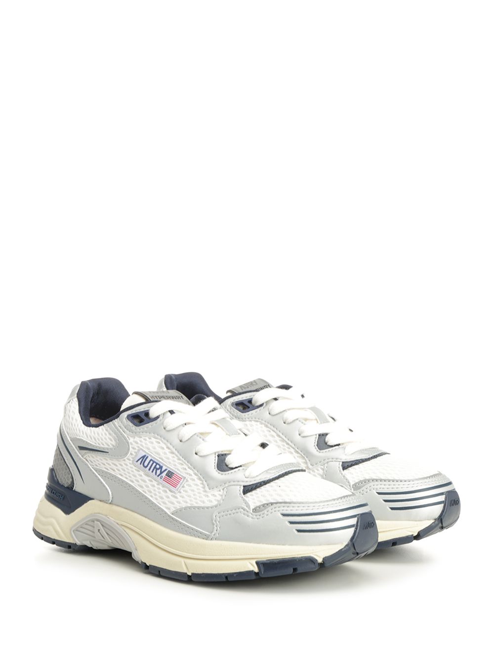 Autry  Hyperway Sneaker In Mesh And Suede Sneakers - Silver | 58772e56b3dbef4ef6680f5b28ff4df6553a2610