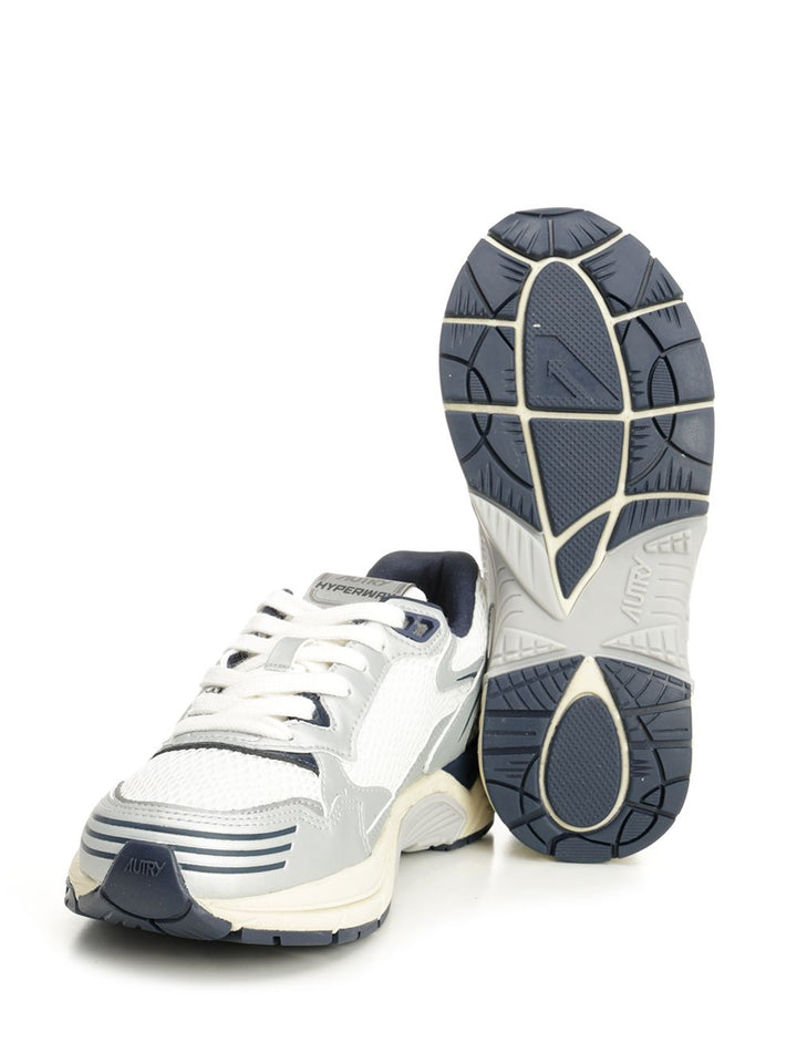 Autry  Hyperway Sneaker In Mesh And Suede Sneakers - Silver | 31c3ba4cd982ede7f58be4a144228cba6dfba49a