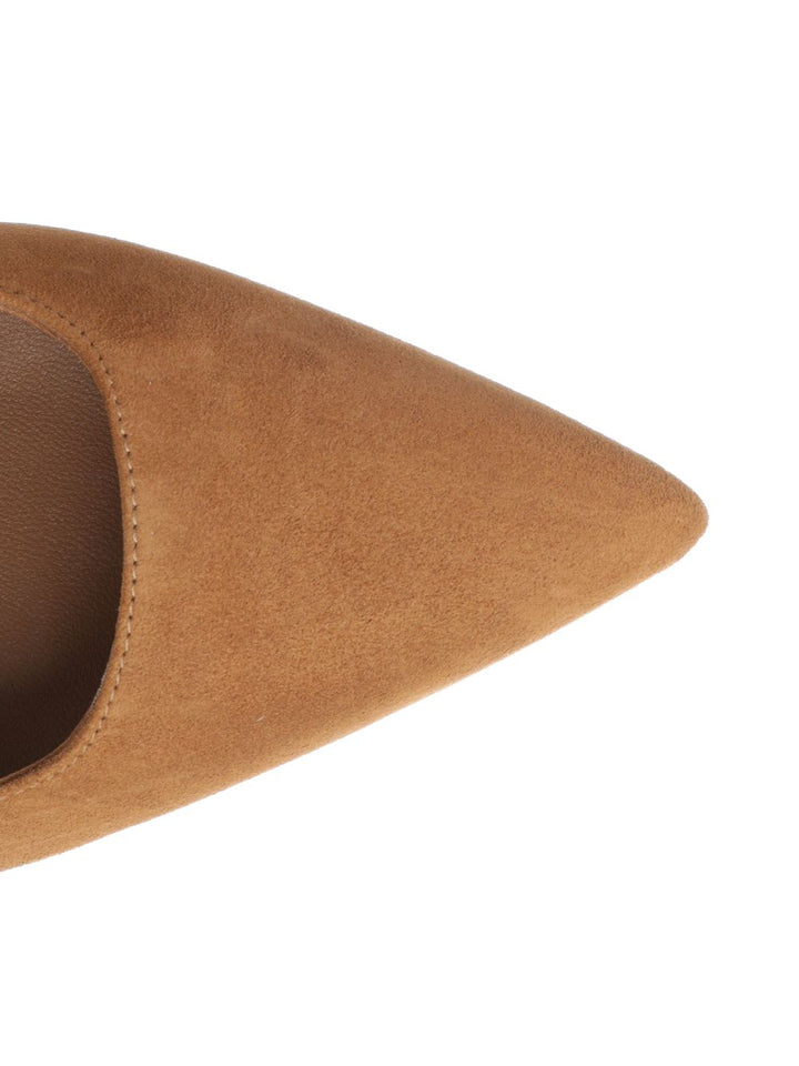 Stuart Weitzman Vinnie 85 Suede Slingbacks Decollete - Beige | 25f580709b2d76ed44612e1c630b5ddbceeb4e0a