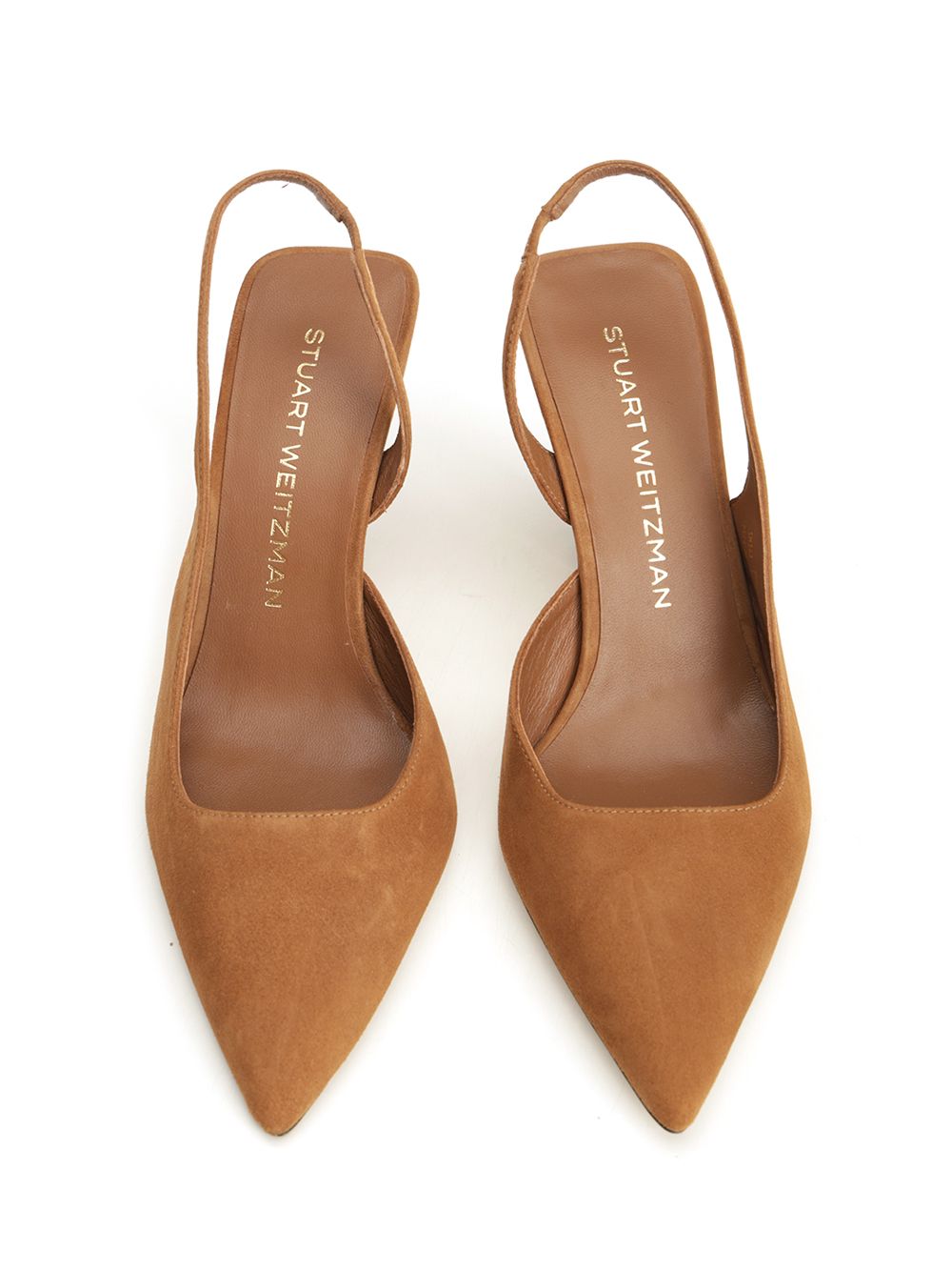 Stuart Weitzman Vinnie 85 Suede Slingbacks Decollete - Beige | 496876656e6a69a08b26e1b7ee722e04418ca800
