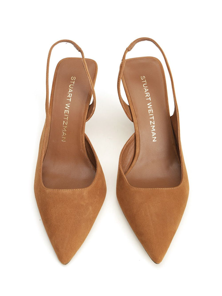 Stuart Weitzman Vinnie 85 Suede Slingbacks Decollete - Beige | 496876656e6a69a08b26e1b7ee722e04418ca800