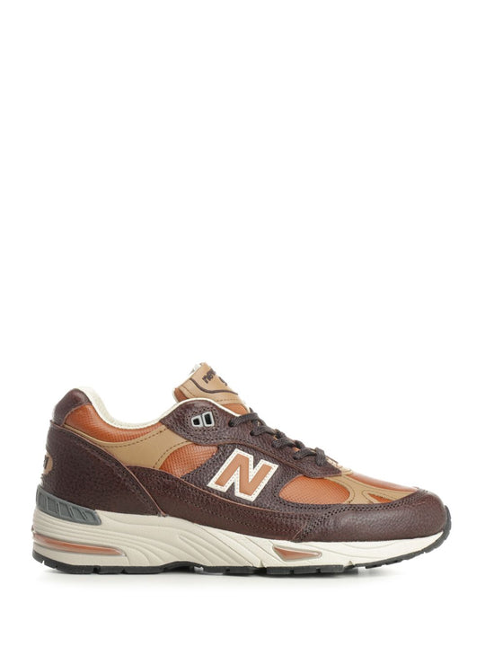 991 Chocolate Plum - Caramel Cafe Leather Sneakers Marrone