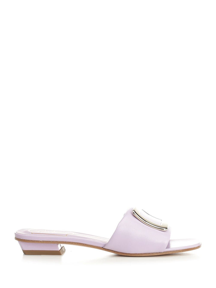 Roger Vivier Belle Vivier Leather Mules Sandali - Violet | c7dba29bef5143e781c3d960b12b704e18dffbac