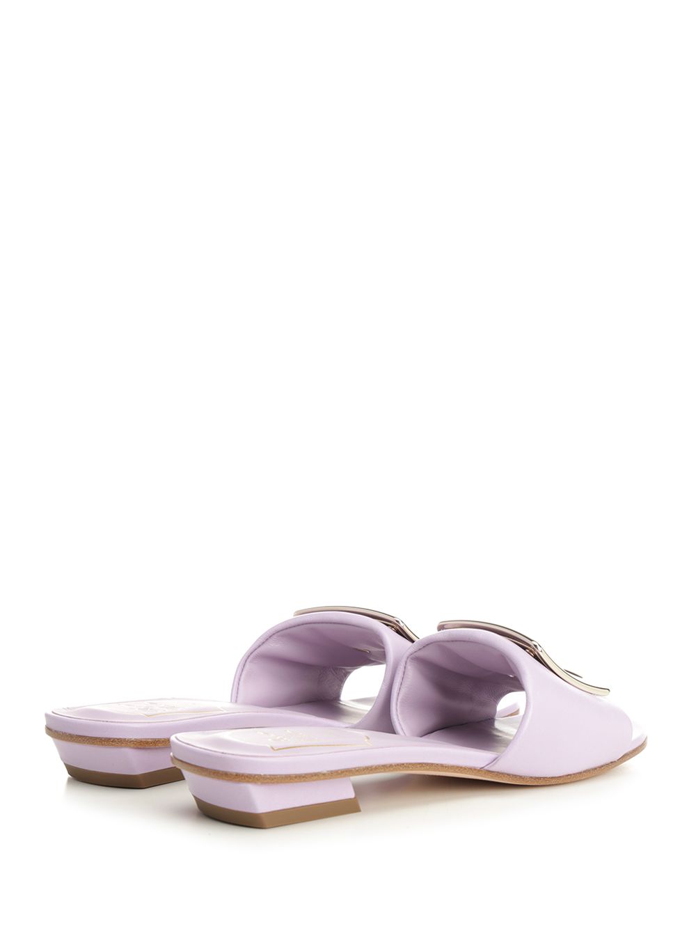 Roger Vivier Belle Vivier Leather Mules Sandali - Violet | eb497ae985e7921de2c72f5ddda8411195c7d543