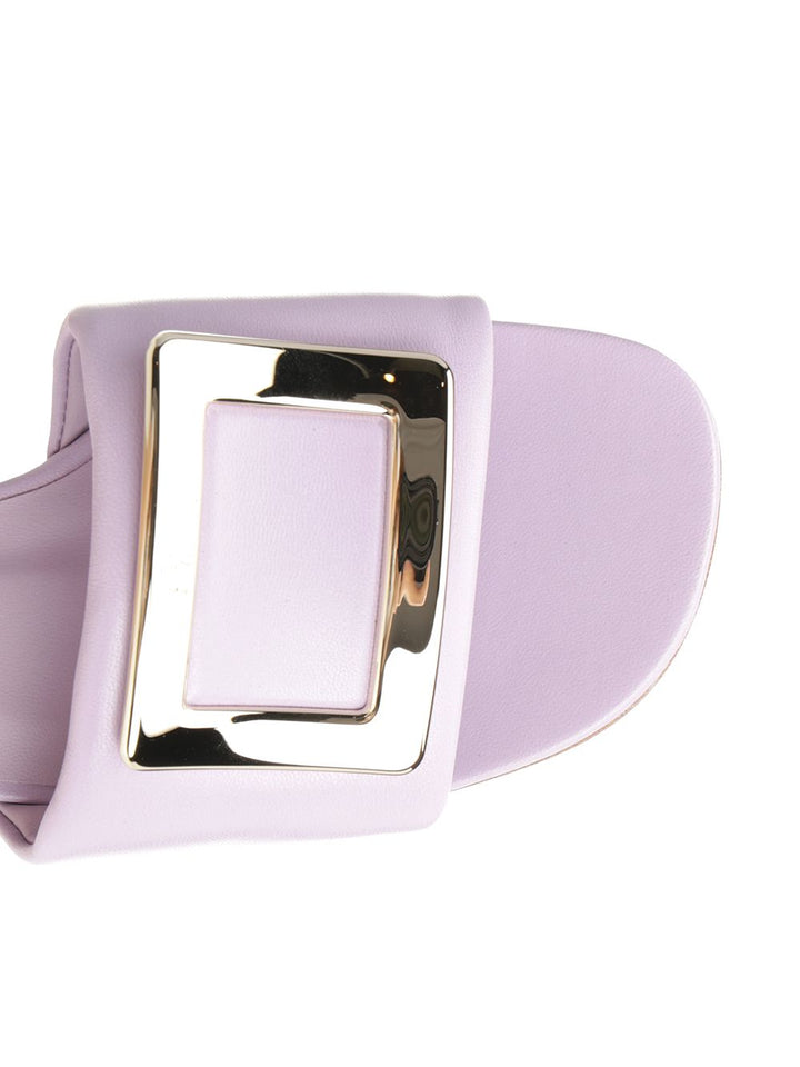 Roger Vivier Belle Vivier Leather Mules Sandali - Violet | b8fe086fa39504b0c5f677f8b46bf48a224ac955