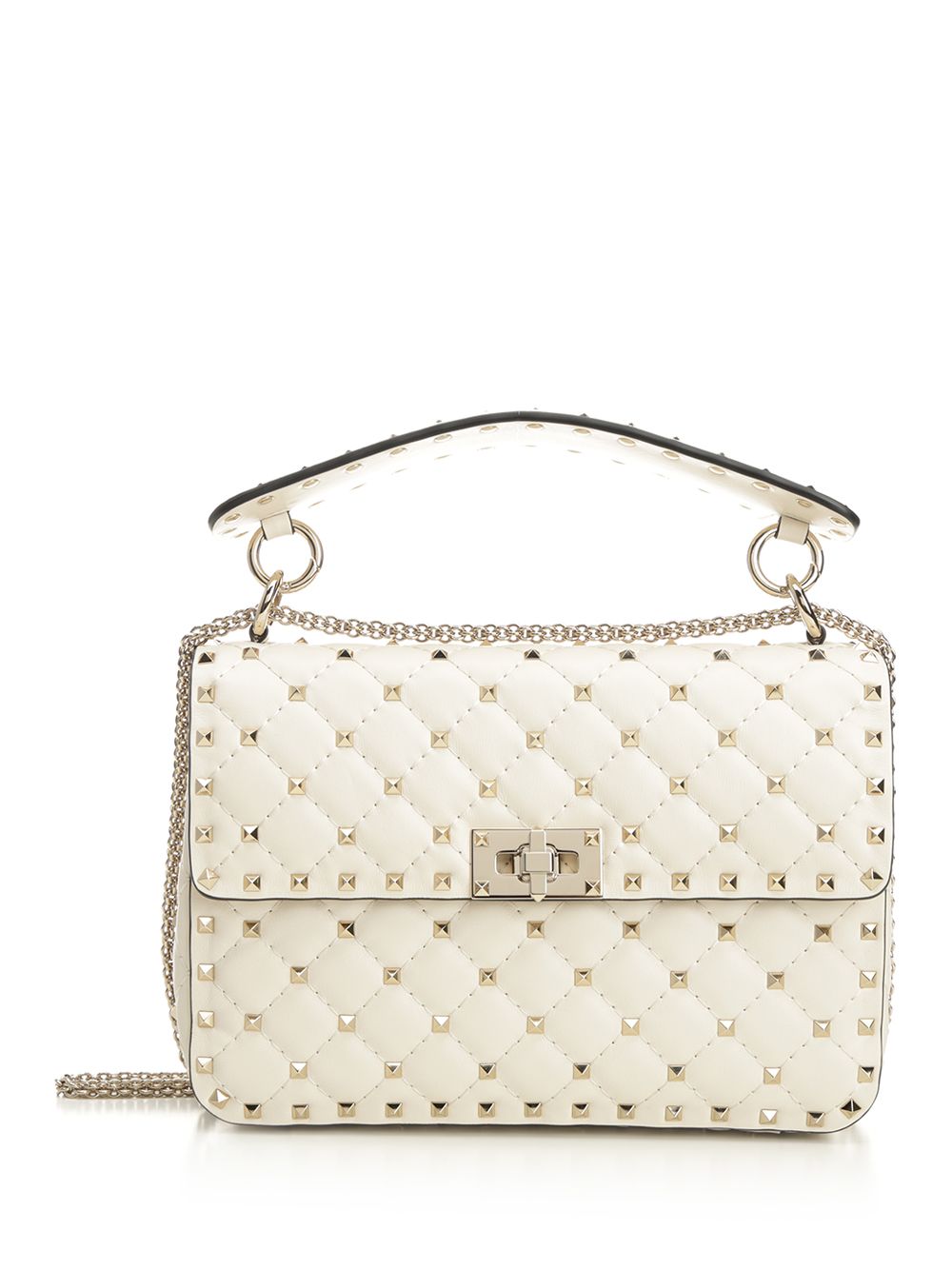 Valentino Garavani Rockstud Spike Shoulder Bags - Beige | d37b86b553657bf42e407265be1588920e1f3e38