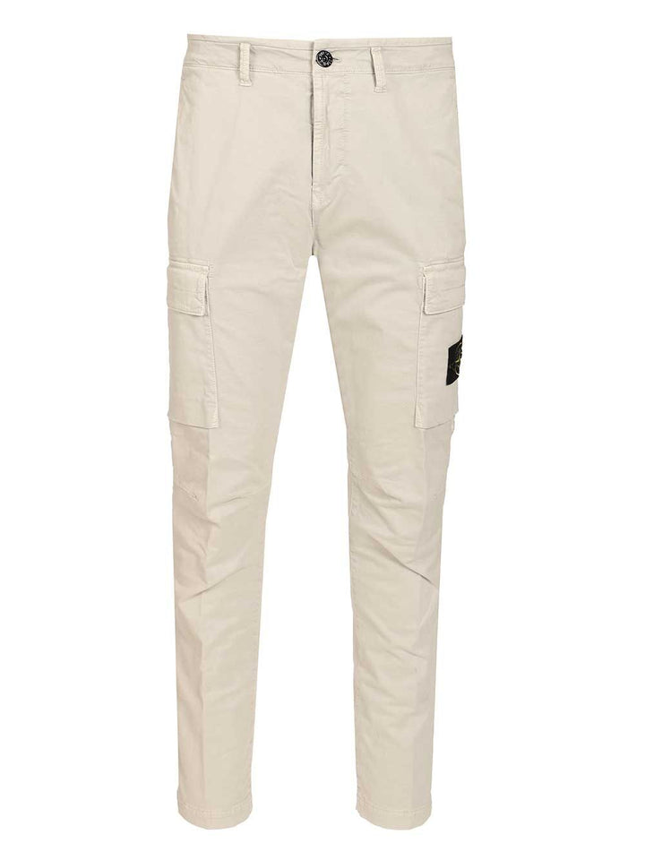 Stone Island Cargo  In Broken Cotton Twill Trousers - Grey | 71bb595652d301be1e6c1b2b78a72f3768aeed7c