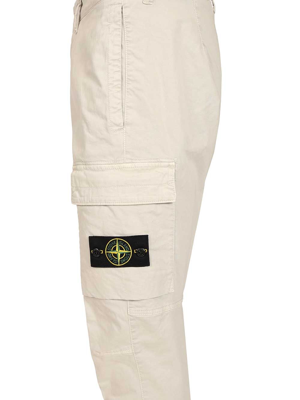 Stone Island Cargo  In Broken Cotton Twill Trousers - Grey | 14e6df0d189b4a3db6c325274f696d63e5036ea6