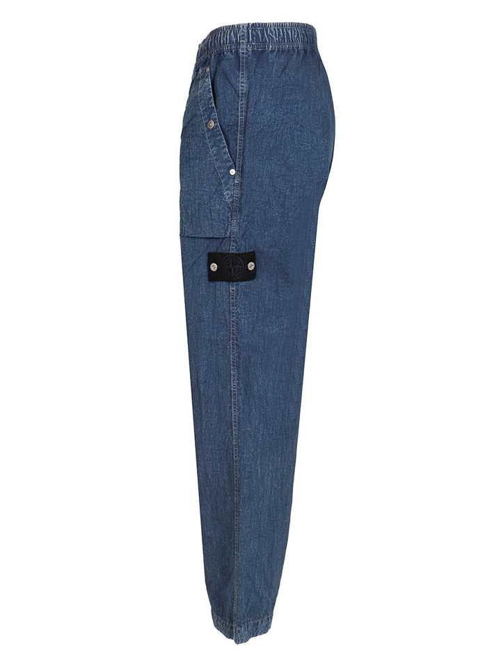 Stone Island Denim Research Hollow Fibre Nylon Indigo-Tc + Marmo Corrosion Indigo Trousers - Blu | af0dc812e1ac95da9c6a7420f5aa125d857fc84c