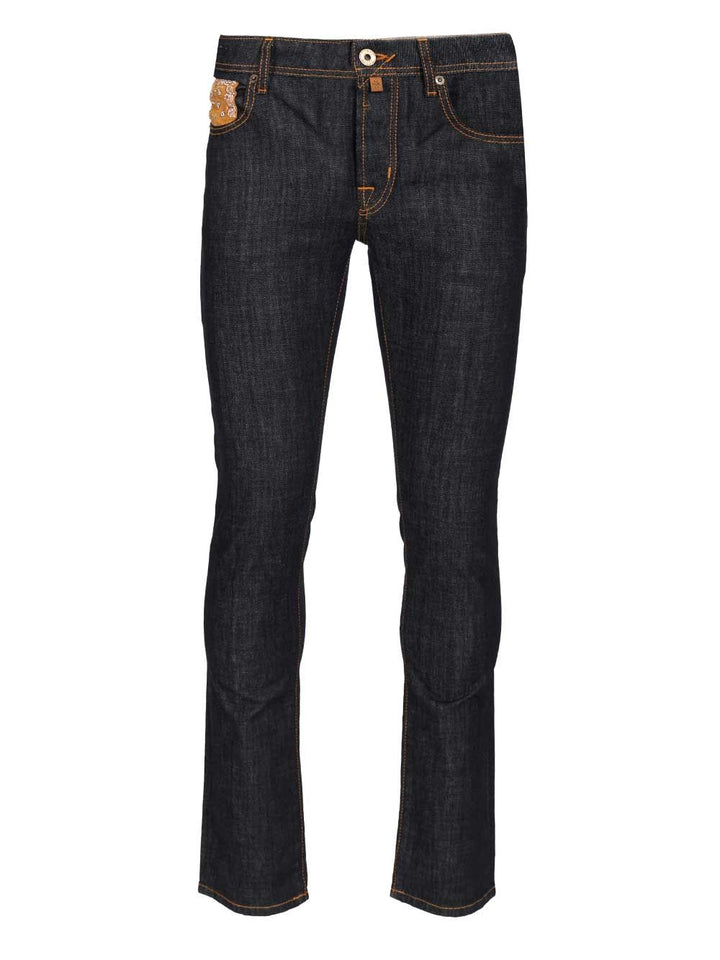 Jacob Cohen 5 Pkt Slim Fit Bard V1 11 Oz Blu Salpa Beige Jeans - Blu | 97e8d8780548c4fa79fd285d37504fc3924aff2a