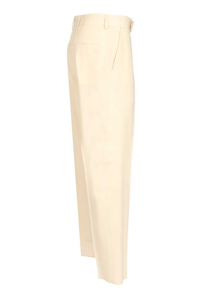 Fendi Adv - Look 77 - Straight Leg Gabardine Pants Trousers - Beige | 76c9854f70bdbd4f3b7fa64cbcc3a3c6c1953d56