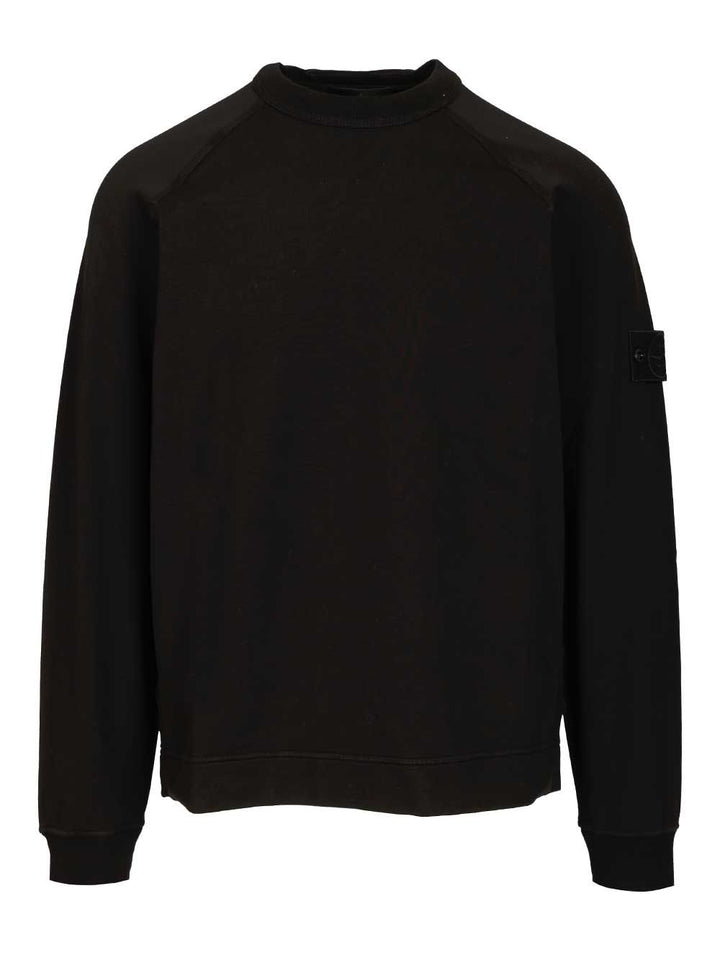 Stone Island Ghost Sweatshirt Stretch Cotton Fleece, Garment Dyed S.I. Ghost Sweatshirts - Nero | 2e66144cef79126fcb008319d9e8ead9f736c042