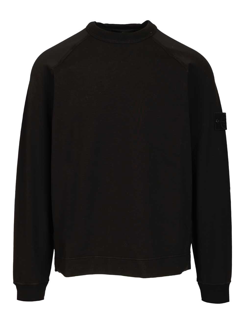 Stone Island Ghost Sweatshirt Stretch Cotton Fleece, Garment Dyed S.I. Ghost Sweatshirts - Nero | 2e66144cef79126fcb008319d9e8ead9f736c042