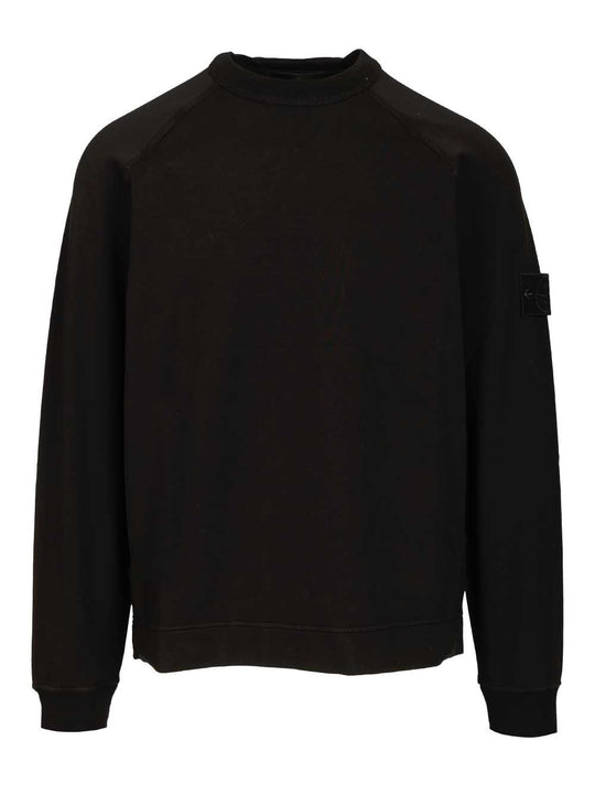 Ghost Sweatshirt Stretch Cotton Fleece, Garment Dyed S.I. Ghost Sweatshirts Nero