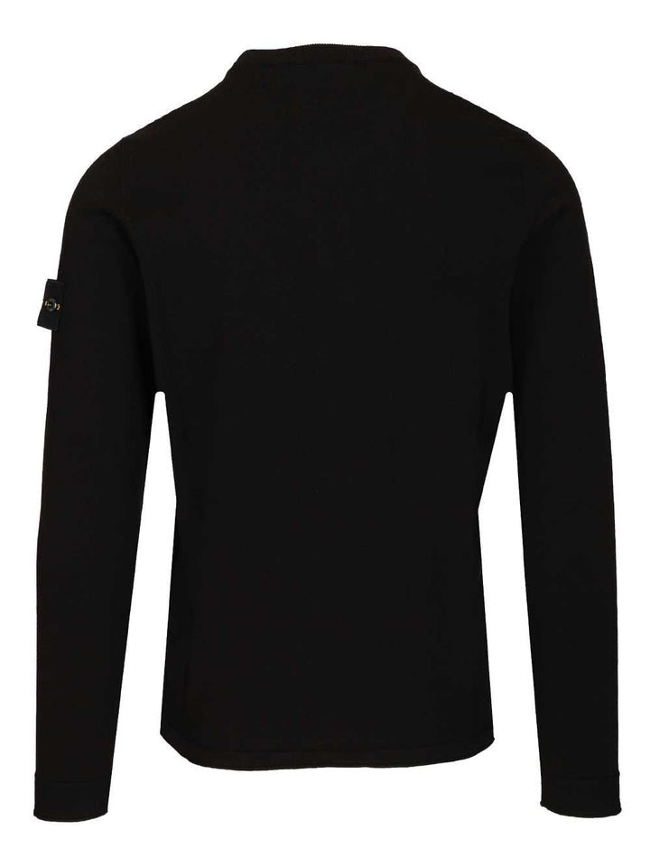 Stone Island Lightweight Organic Cotton Sweater Knitwear - Nero | b773dfccf68aad223f37210fa385b798bb555b52