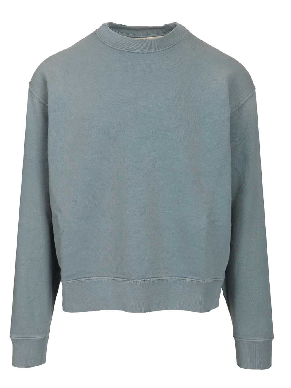 Golden Goose Deluxe Brand Boxi Sweatshirt Faded Cotton Fleece Logo Patch Sweatshirts - Light blue | 5c8f8858807918196c0cf762b9bf10ca89538d1a