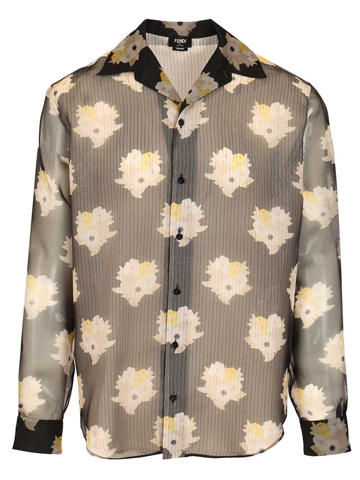Fendi Adv - Look 77 - Organza Flower Print Bouqet Shirt Shirts - Multicolor | d851b15a4831ee772464f7b0add8ee3d3788dfb8