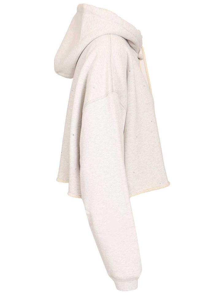 Golden Goose Deluxe Brand Star Crop Sweatshirt Sweatshirts - Grey | a7ec82ada4acadaa7441c82446dbd70c7cacb232