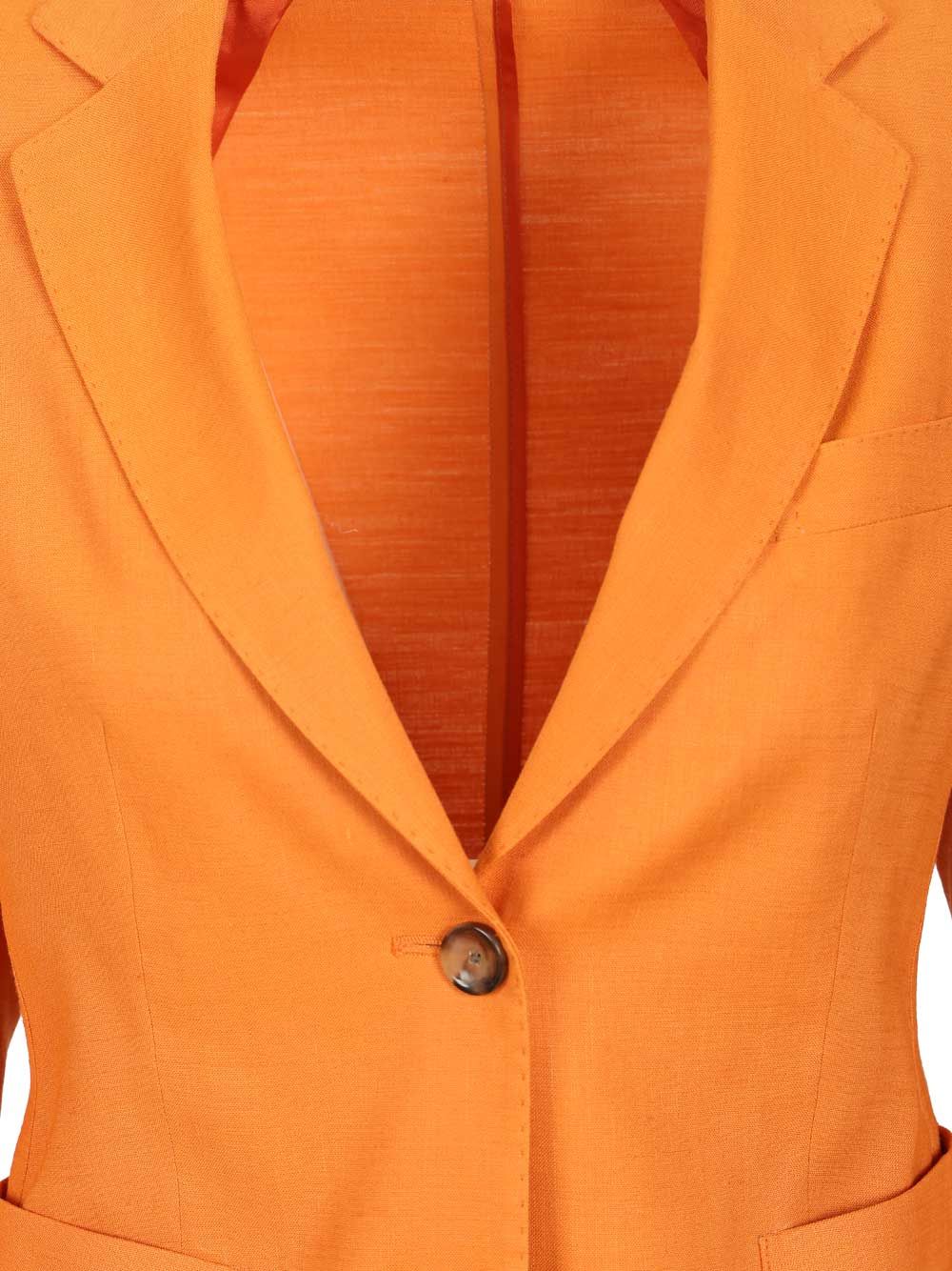 Latorre Single-Breasted Linen Blend Blazer Giacche - Arancione | 1021b507378bcc29e3b05f5ed5b5d03e2931abe3
