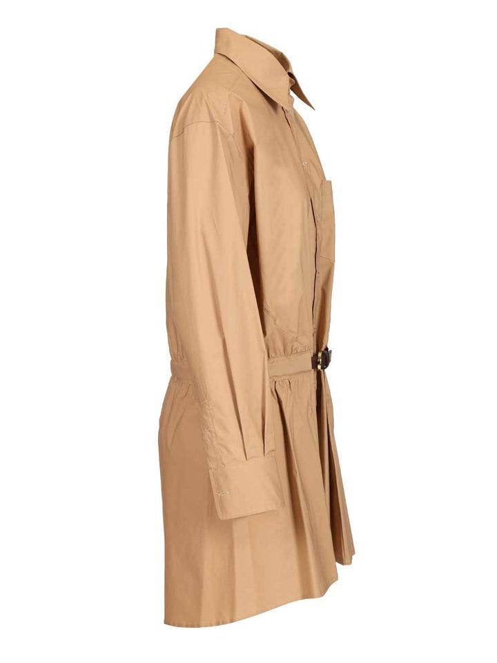 Federica Tosi Abito In Popeline Con Cintura In Pelle Abiti - Beige | 0bec3528c36d9cd4994cdf34831e0a8b045c31d8