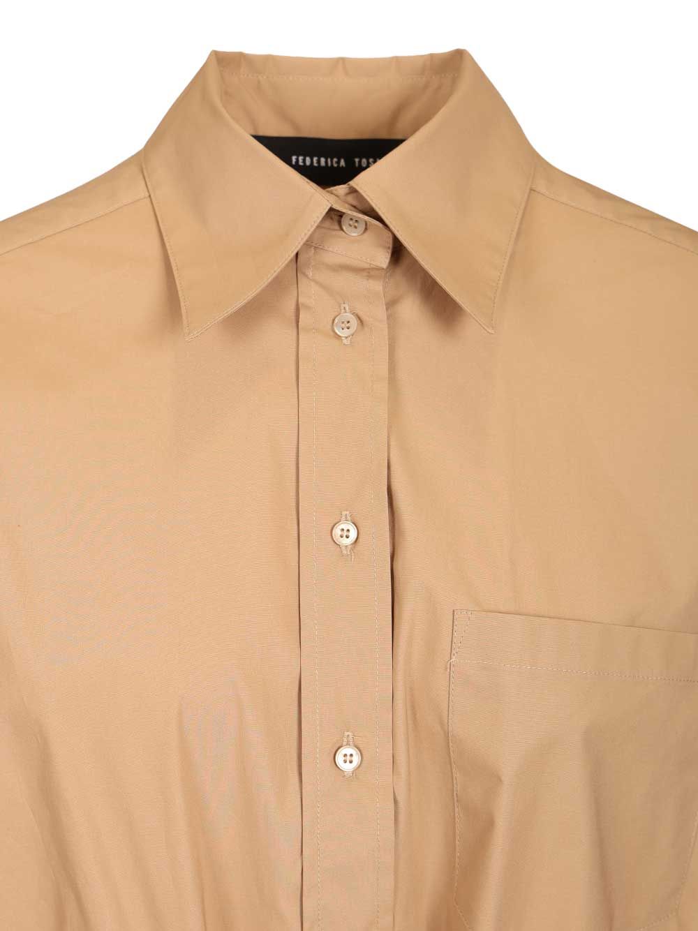 Federica Tosi Abito In Popeline Con Cintura In Pelle Abiti - Beige | dfadaf268489826ff7ccbad385c3ab7afd8602e4