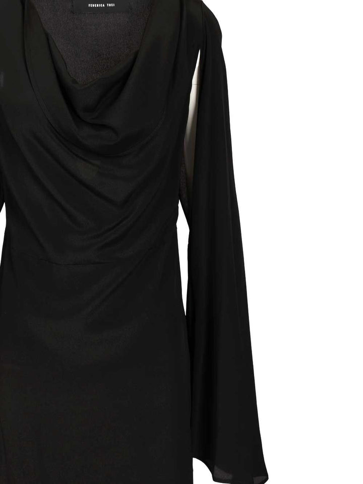 Federica Tosi Long Draped Dress Abiti - Nero | 3f1c63dd07e5779a65e0d24838395b7cf4a6c03b