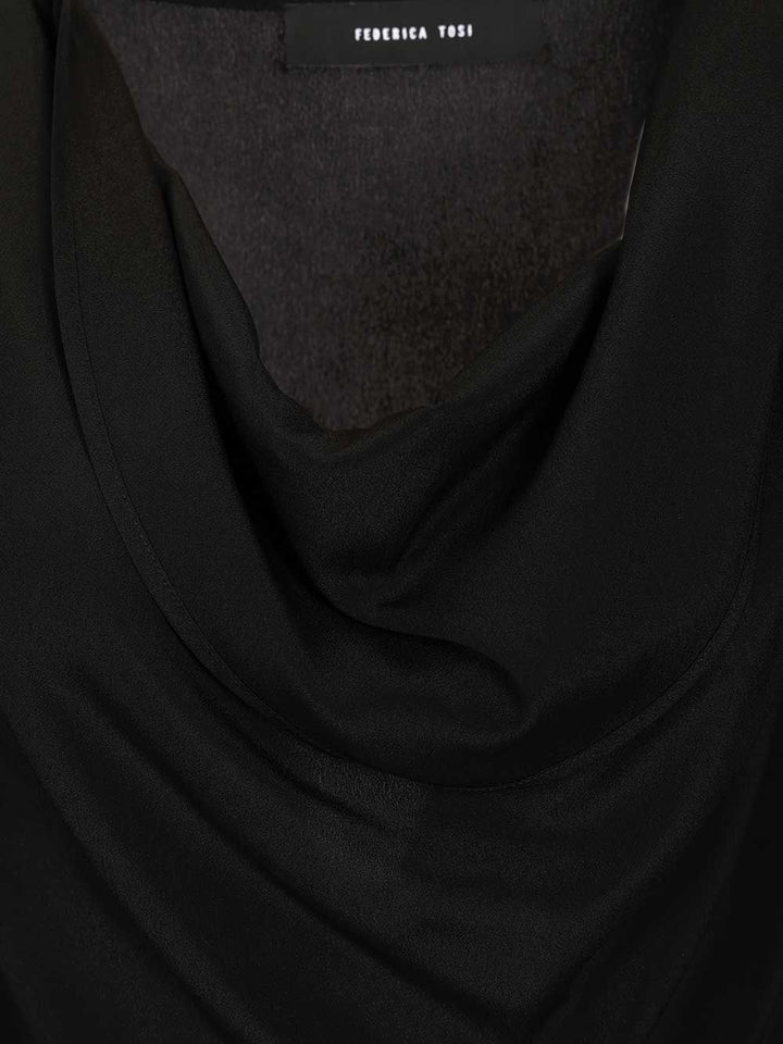 Federica Tosi Long Draped Dress Abiti - Nero | 5b0054da7c144fceefd1446ec2b17eaf3ac9630b