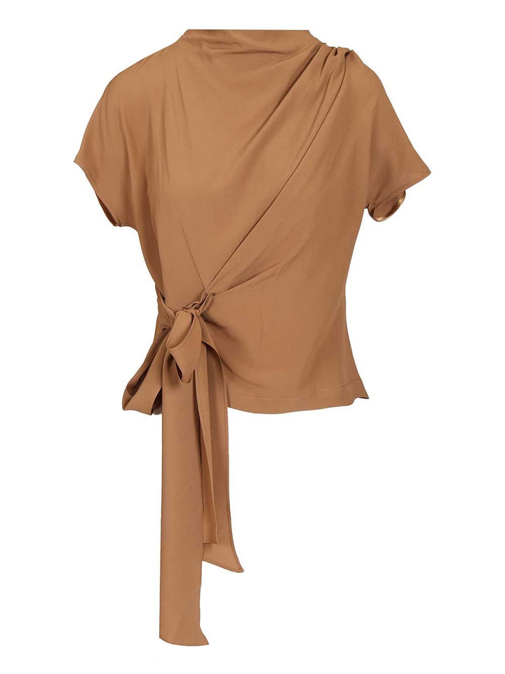 Federica Tosi Crepe De Chine Blouse Top - Beige | 2e89cf5fd03a31745783db20ea8c3c4abdacd6b7