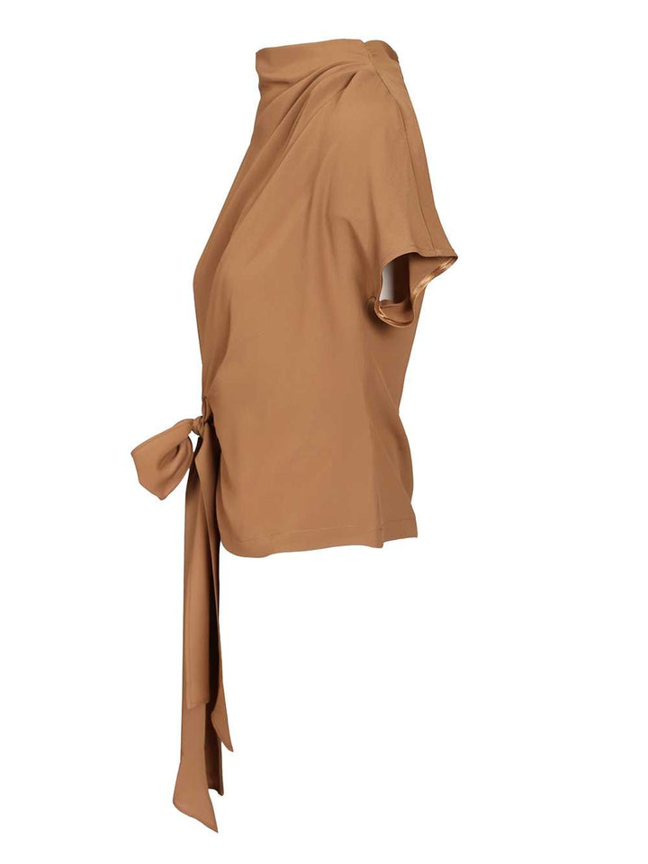 Federica Tosi Crepe De Chine Blouse Top - Beige | 4474816745482b040d8bfd5ddce67b484101644d