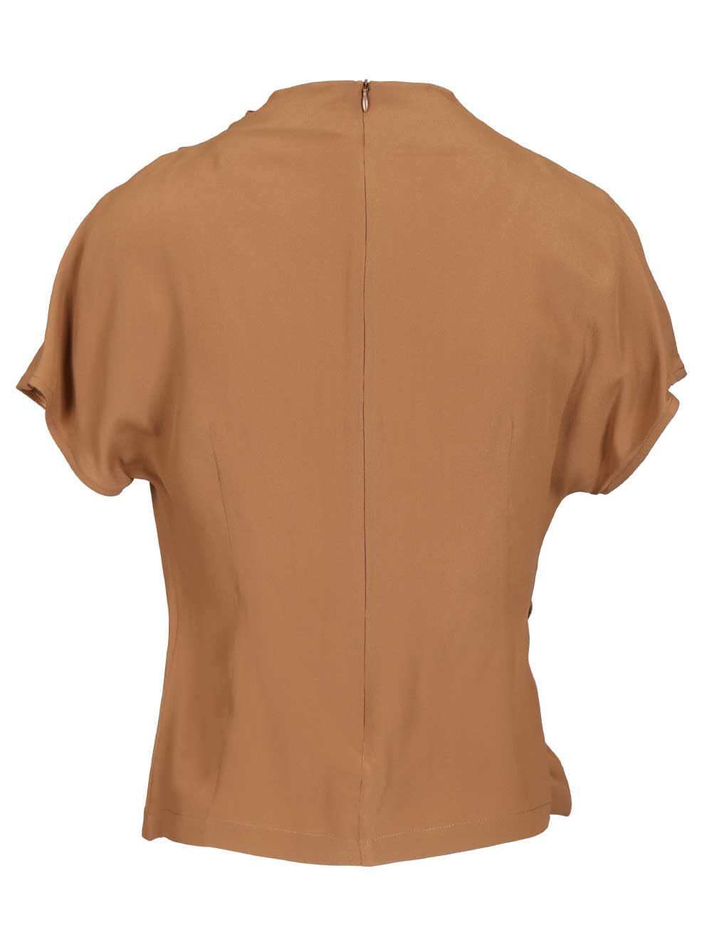 Federica Tosi Crepe De Chine Blouse Top - Beige | 7e6ed9476721f488614892b8fee834d5bedf1b27