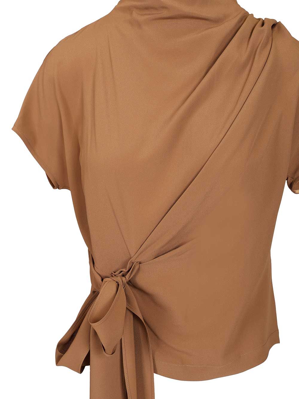 Federica Tosi Crepe De Chine Blouse Top - Beige | 46a29f44d4cd019a468ea515549f1f9c8e63420d