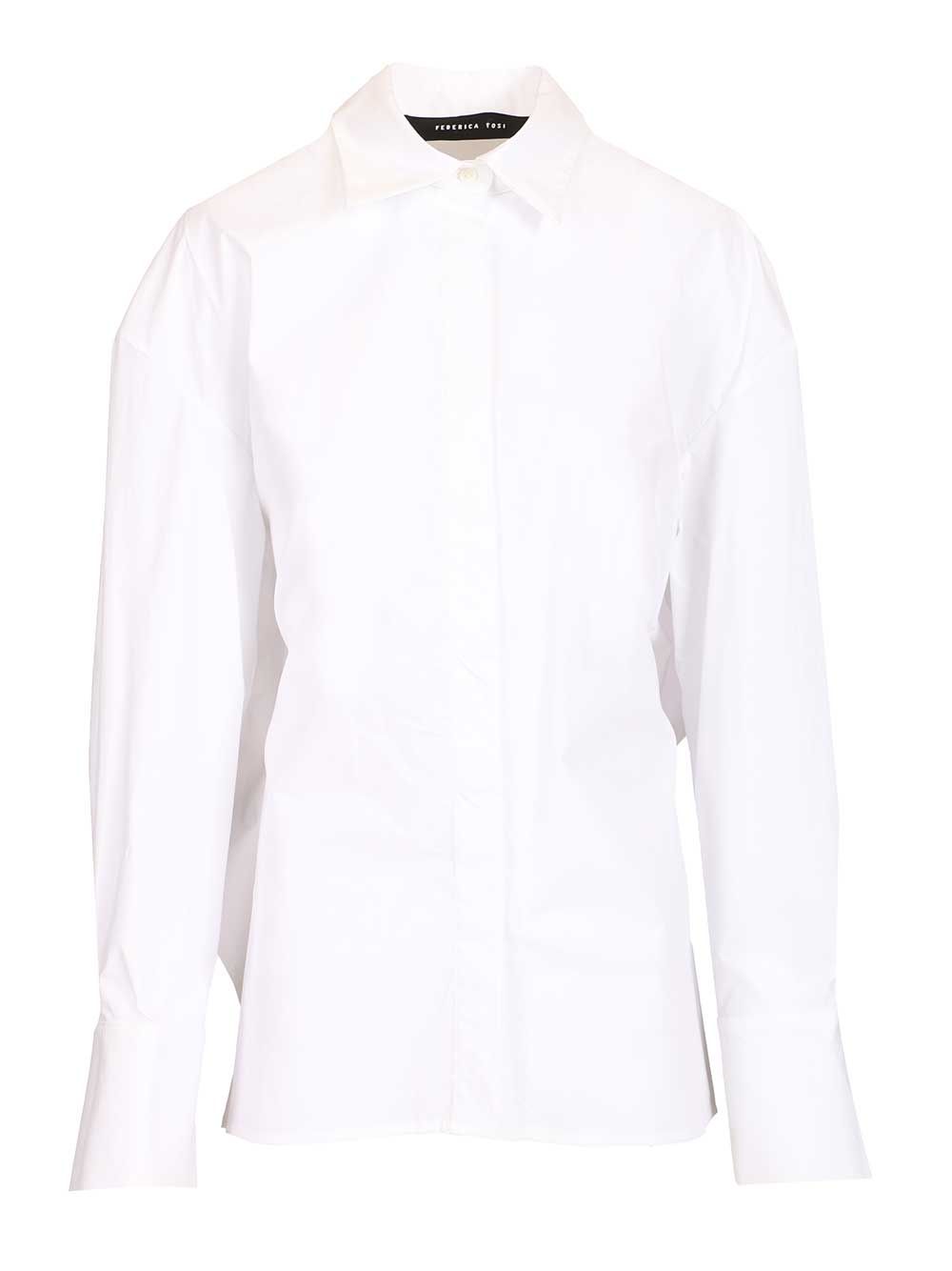 Federica Tosi Cropped Shirt Shirts - Bianco | f23868fe5db82289a224b73a6bacda13cc4d2bdf