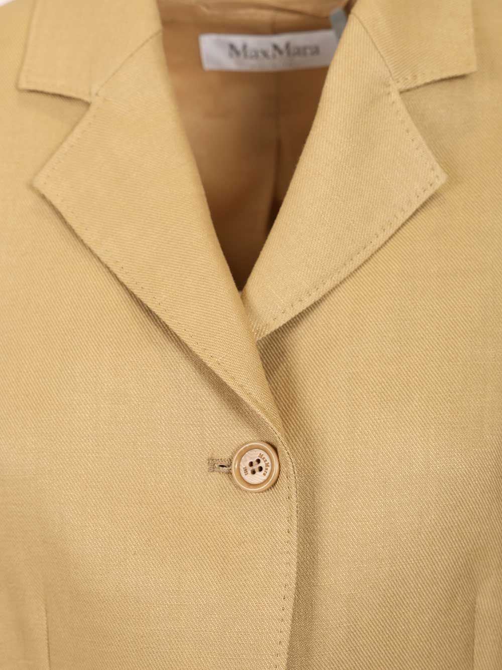 Max Mara Linen Diagonal Crop Jacket Giacche - Beige | 855089ad9a66b46121d5b85c5eb19c41fd1b9423