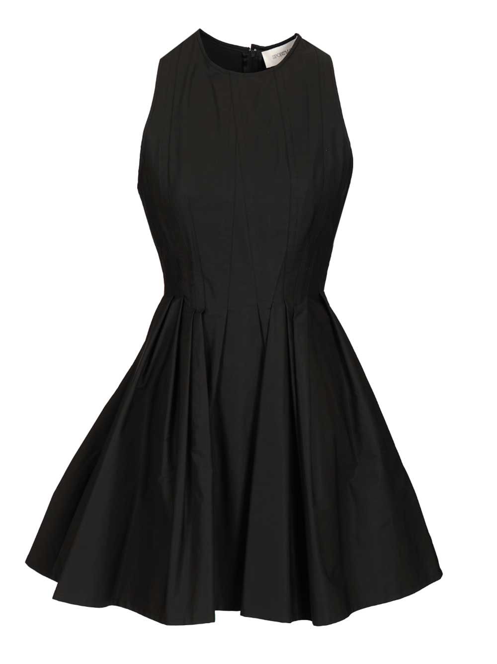 Sportmax Ara Sleeveless Washed Cotton Mini Dress Abiti - Nero | b01ef913a5e217ab80c0baccf02730c1a29bc38d
