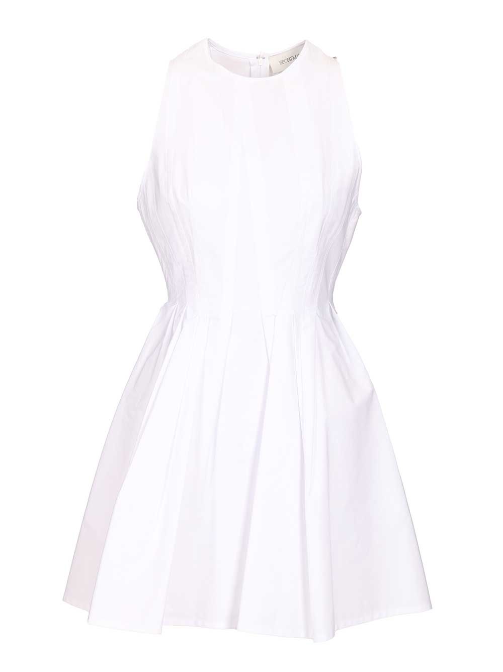Sportmax Ara Sleeveless Washed Cotton Mini Dress Abiti - Bianco | 463cad2e4b65e6a78196a61f17896198b3bbe021
