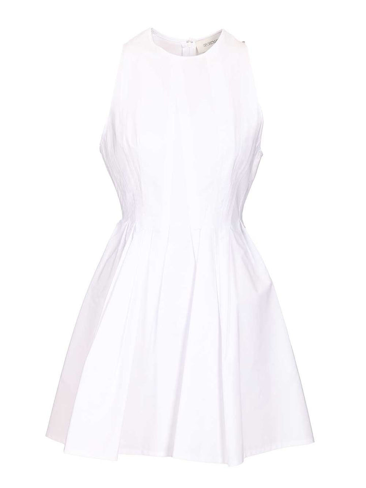 Sportmax Ara Sleeveless Washed Cotton Mini Dress Abiti - Bianco | 463cad2e4b65e6a78196a61f17896198b3bbe021