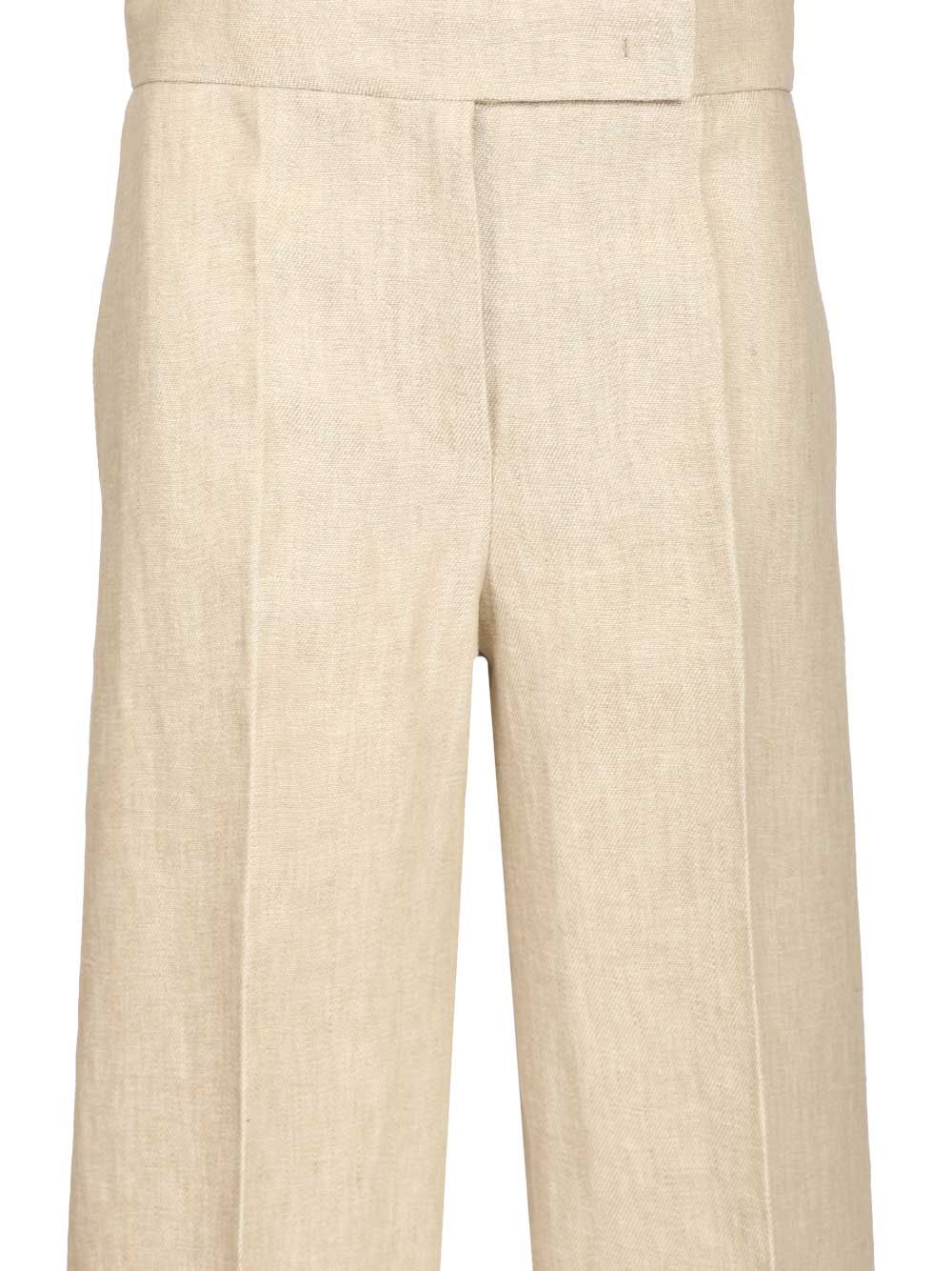 Max Mara Ginnico - Look 25 - Adv - Tailored Wide Leg Pants Trousers - Beige | 11a367f6c0773d6b147b1d54bdf7f04777fa648c