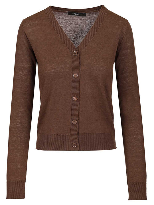 Adesso Cardigan Seta Knitwear Marrone