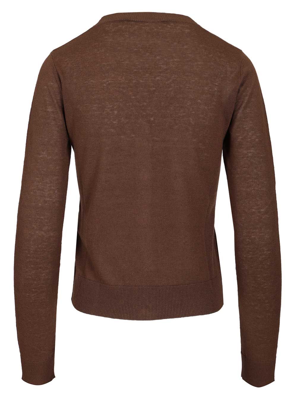 Weekend Max Mara Silk And Linen Cardigan Knitwear - Marrone | 549c5221e757e1f43073d7d6669a1ea4782bcb82