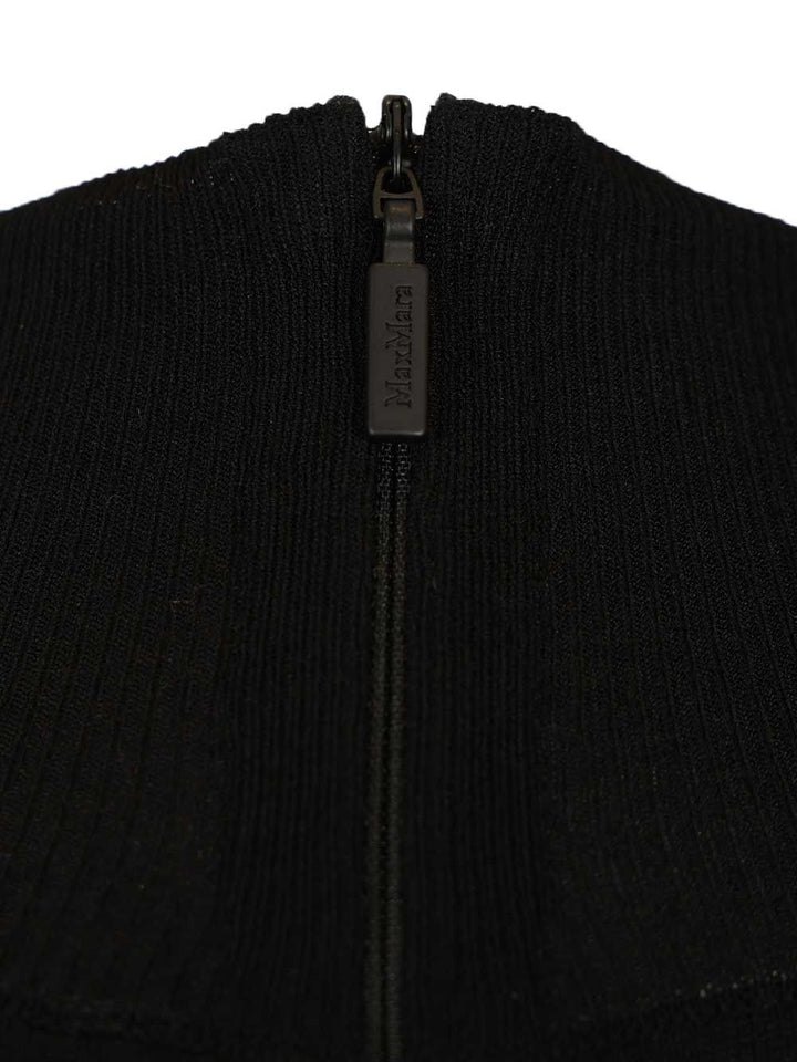 Max Mara Stretch Viscose Crop Turtleneck Knitwear - Nero | 50848b753ac802114322091bbd727af78569a188