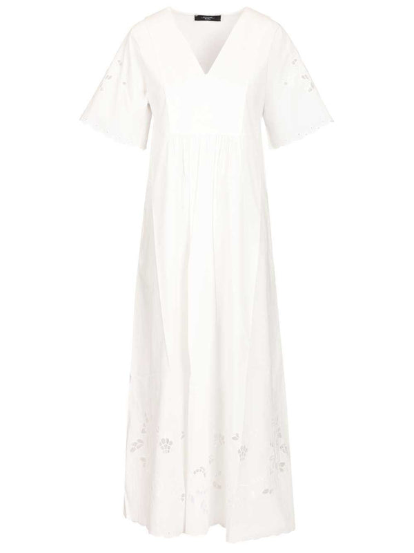 Cotton Jersey And Poplin Dress Abiti Bianco