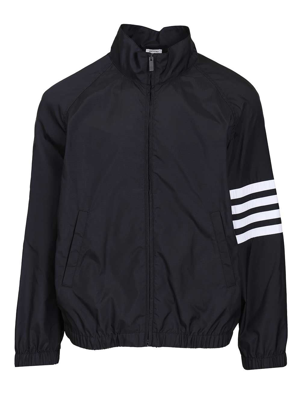 Thom Browne Zip Front Raglan Track Jacket W/ 4 Bar In Shiny Ripstop Giacche - Blu | 05983f7833754ade53e9a38963590ef91372749d