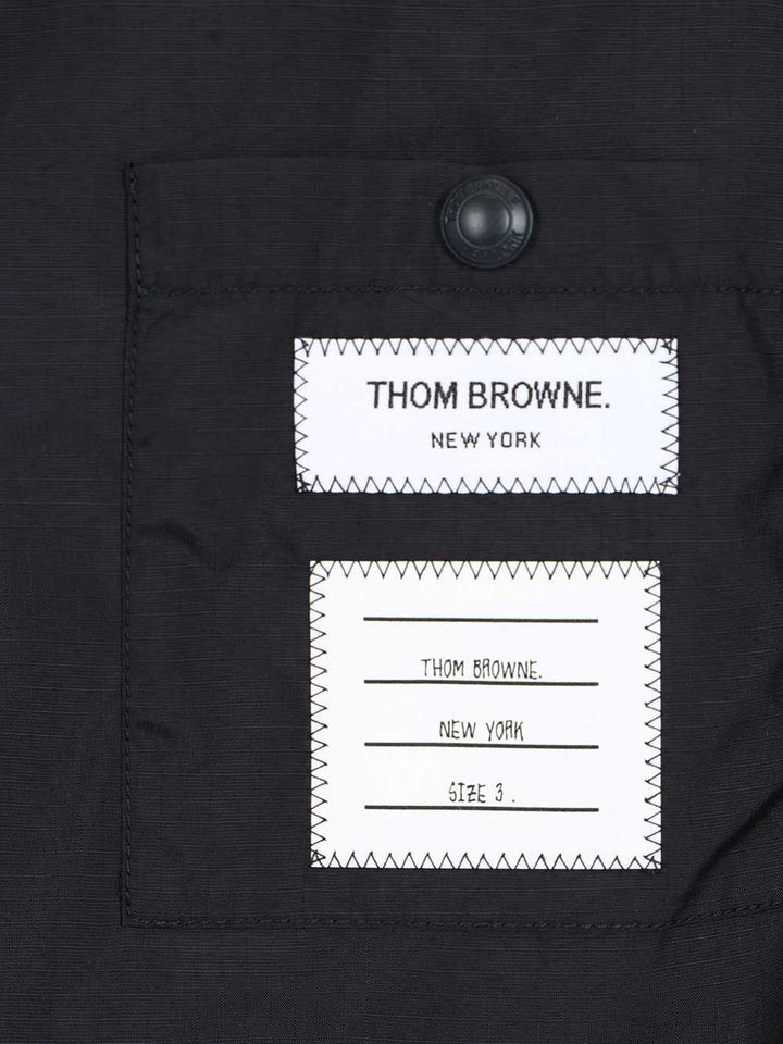 Thom Browne Zip Front Raglan Track Jacket W/ 4 Bar In Shiny Ripstop Giacche - Blu | ac62c0f64cc7fab5a9e54eedaba30e1d7fd77c0f